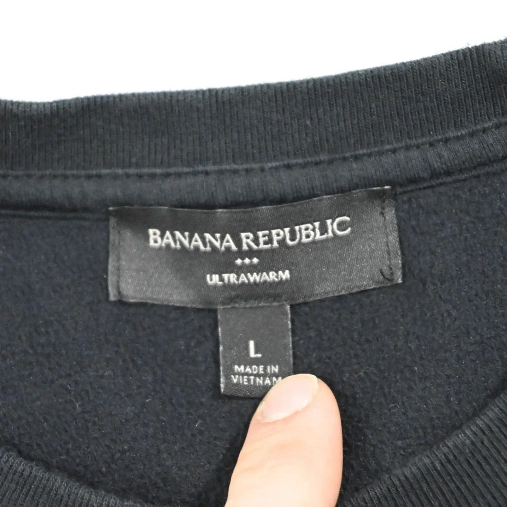 Banana Republic Ultrawarm‎ Fleece Sweatshirt Mens Size Large Black W/ Pockets